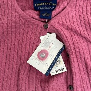Charter Club pink cashmere cardigan